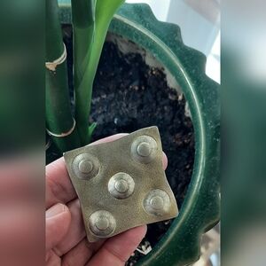 Vintage Poland Modernist Handmade 925 Sterling Silver Gold Square Brooch Pin